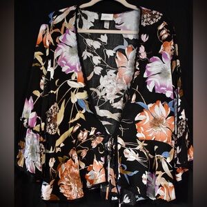 Knox Rose Black Floral Kimono